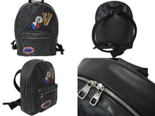 画像をギャラリービューアに読み込む, LOUIS VUITTON ルイヴィトン ダミエグラフィット ジョッシュ リュック N64424 ブラック ロゴ バックパック 良品 中古 62289