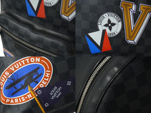 画像をギャラリービューアに読み込む, LOUIS VUITTON ルイヴィトン ダミエグラフィット ジョッシュ リュック N64424 ブラック ロゴ バックパック 良品 中古 62289