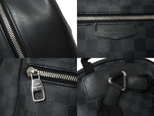 画像をギャラリービューアに読み込む, LOUIS VUITTON ルイヴィトン ダミエグラフィット ジョッシュ リュック N64424 ブラック ロゴ バックパック 良品 中古 62289