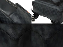 画像をギャラリービューアに読み込む, LOUIS VUITTON ルイヴィトン ダミエグラフィット ジョッシュ リュック N64424 ブラック ロゴ バックパック 良品 中古 62289