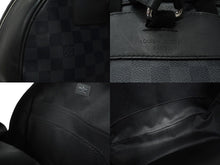 画像をギャラリービューアに読み込む, LOUIS VUITTON ルイヴィトン ダミエグラフィット ジョッシュ リュック N64424 ブラック ロゴ バックパック 良品 中古 62289