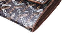 画像をギャラリービューアに読み込む, 新品未使用 GOYARD ゴヤール マリニー コインケース ヘリンボーン 二つ折り ブラック ブラウン 中古 62290