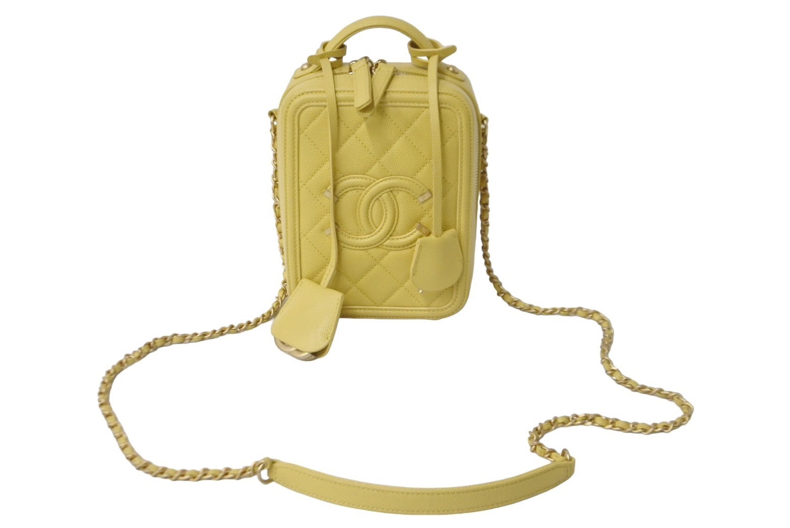 CHANEL キャビアスキン CHANEL COCOキャビアスキンチェーンショルダーバッグ #hedy