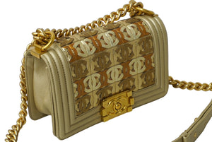 新品同様 CHANEL シャネル ボーイシャネル20 ショルダーバッグ カーフスキン 20番台 ゴールド ゴールド金具 中古 62300