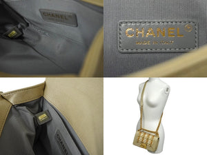 新品同様 CHANEL シャネル ボーイシャネル20 ショルダーバッグ カーフスキン 20番台 ゴールド ゴールド金具 中古 62300