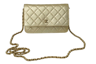 極美品 CHANEL シャネル チェーンショルダーバック ココマーク ラムスキン グリーン ゴールド金具 中古 62305