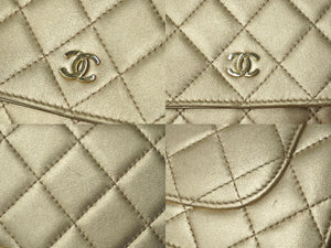 極美品 CHANEL シャネル チェーンショルダーバック ココマーク ラムスキン グリーン ゴールド金具 中古 62305