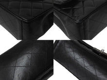 Load image into Gallery viewer, CHANEL シャネル Wフラップチェーンショルダーバッグ デカマトラッセ 33cm 18番台 ラムスキン ブラック シルバー 美品 中古 62304