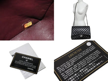 Load image into Gallery viewer, CHANEL シャネル Wフラップチェーンショルダーバッグ デカマトラッセ 33cm 18番台 ラムスキン ブラック シルバー 美品 中古 62304
