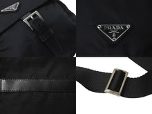 画像をギャラリービューアに読み込む, PRADA プラダショルダーバッグ トライアングルロゴ BT8994 ナイロン ブラック シルバー金具 美品 中古 62306 
