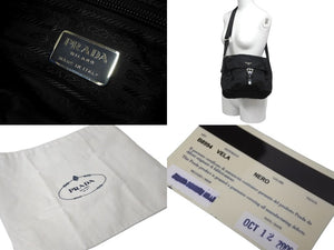 PRADA プラダショルダーバッグ トライアングルロゴ BT8994 ナイロン ブラック シルバー金具 美品 中古 62306 