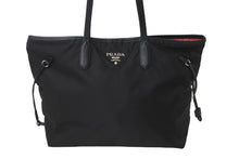 画像をギャラリービューアに読み込む, PRADA プラダ トートバッグ 肩掛け BR4001 ナイロン テスート レザー ブラック ピンク シルバー金具 美品 中古 62307 