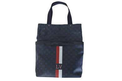 極美品 LOUIS VUITTON ルイヴィトン モノグラム コバルト ウルトラライト トートバッグ M41701 ネービー シルバー金具 中古 62315