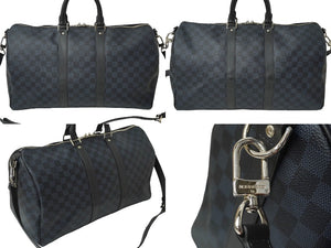 極美品 LOUIS VUITTON ルイヴィトン キーポル バンドリエール 45 ボストンバッグ 2WAY ダミエコバルト N41349 中古 62316
