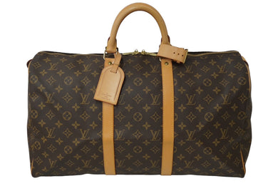 LOUIS VUITTON ルイヴィトン モノグラム キーポル50 ボストンバッグ ブラウン M41426 旅行バッグ ロゴ 良品 中古 62317