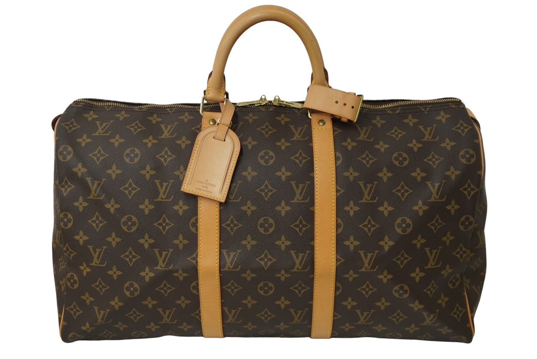 LOUIS VUITTON ルイヴィトン モノグラム キーポル50 ボストンバッグ ブラウン M41426 旅行バッグ ロゴ 良品 中古 62317