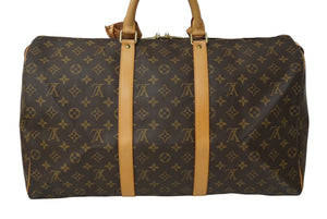 LOUIS VUITTON ルイヴィトン モノグラム キーポル50 ボストンバッグ ブラウン M41426 旅行バッグ ロゴ 良品 中古 62317