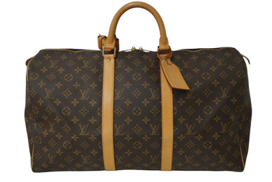 LOUIS VUITTON ルイヴィトン モノグラム キーポル50 ボストンバッグ ブラウン M41426 旅行バッグ ロゴ 良品 中古 62318