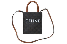Load image into Gallery viewer, CELINE セリーヌ ミニ バーティカル トリオンフ キャンバス ハンドバッグ 2WAY 194372BZK ロゴプリント 美品 中古 62325