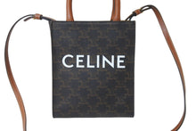 Load image into Gallery viewer, CELINE セリーヌ ミニ バーティカル トリオンフ キャンバス ハンドバッグ 2WAY 194372BZK ロゴプリント 美品 中古 62325
