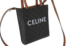 Load image into Gallery viewer, CELINE セリーヌ ミニ バーティカル トリオンフ キャンバス ハンドバッグ 2WAY 194372BZK ロゴプリント 美品 中古 62325
