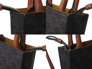 CELINE セリーヌ ミニ バーティカル トリオンフ キャンバス ハンドバッグ 2WAY 194372BZK ロゴプリント 美品 中古 62325