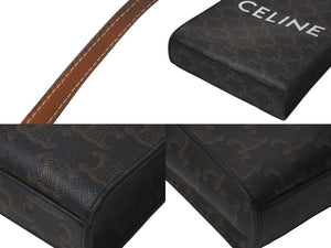 CELINE セリーヌ ミニ バーティカル トリオンフ キャンバス ハンドバッグ 2WAY 194372BZK ロゴプリント 美品 中古 62325