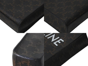 CELINE セリーヌ ミニ バーティカル トリオンフ キャンバス ハンドバッグ 2WAY 194372BZK ロゴプリント 美品 中古 62325