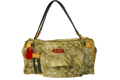 LOUIS VUITTON ルイヴィトン モノグラモフラージュ リス ボストンバッグ カーキ 村上隆 デニム 08AW M95771 良品 中古 62327