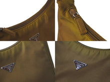 Load image into Gallery viewer, PRADA プラダ ハンドバッグ ホーボー MV515 トライアングルロゴ 三角ロゴ ブラウン キャメル シルバー金具 美品 中古 62329