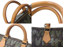 画像をギャラリービューアに読み込む, LOUIS VUITTON ルイヴィトン ハンドバッグ スピーディ30 モノグラムグラフィティ カーキ M92194 ゴールド金具 美品 中古 62333