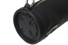 Load image into Gallery viewer, 極美品 CHROME HEARTS クロムハーツ 筒型バッグ GRINDS ミニセメタリークロスパッチ スクロールラベルリング ブラック 中古 62335