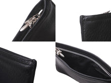 Load image into Gallery viewer, CHROME HEARTS クロムハーツ ポーチ ダガージップ ジッパーチェンジパース シルバー925 レザー ブラック 美品 中古 62340