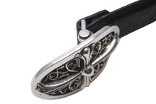 Load image into Gallery viewer, 極美品 CHROME HEARTS クロムハーツ OVAL CROSS STRAP 1.5/1.5 クラシック オーバルクロス バックル レザーベルト 中古 62346