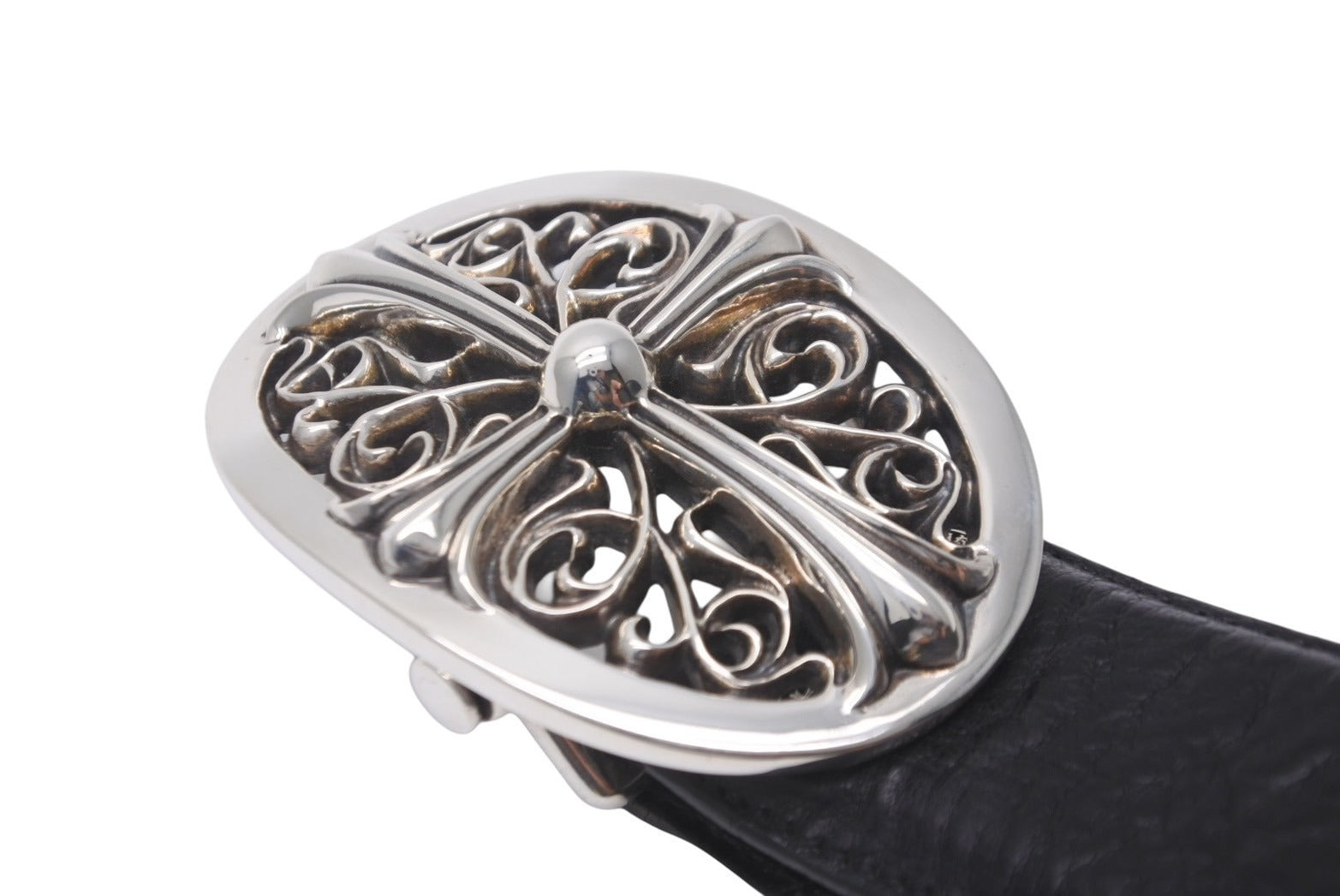 極美品 CHROME HEARTS クロムハーツ OVAL CROSS STRAP 1.5/1.5