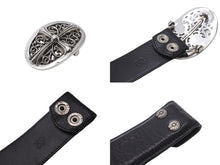 Load image into Gallery viewer, 極美品 CHROME HEARTS クロムハーツ OVAL CROSS STRAP 1.5/1.5 クラシック オーバルクロス バックル レザーベルト 中古 62346