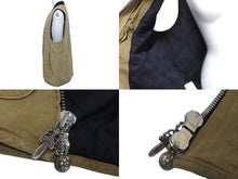 Load image into Gallery viewer, 新品未使用 CHROME HEARTS クロムハーツ ダガージップボアベスト クロスボタン コットン シルバー925 ブラック カーキ M 中古 62348