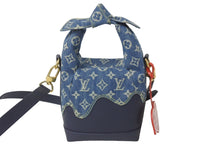画像をギャラリービューアに読み込む, 未使用品 LOUIS VUITTON ルイ ヴィトン × NIGO ジャパニーズクルーザー デニム トリヨン ショルダーバッグ インディゴM45970 中古 62349