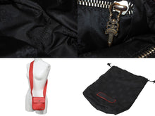 Load image into Gallery viewer, 新品同様 CHROMEHEARTS クロムハーツ クロスボール ミニショルダー バッグ レッド スクロールラベル 中古 62350