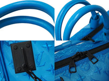 Load image into Gallery viewer, 極美品 LOUIS VUITTON ルイヴィトン モノグラム キーポル トリアングル 50 ボストンバッグ メッシュ ブルー M45048 中古 62354