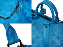 Load image into Gallery viewer, 極美品 LOUIS VUITTON ルイヴィトン モノグラム キーポル トリアングル 50 ボストンバッグ メッシュ ブルー M45048 中古 62354