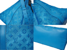 Load image into Gallery viewer, 極美品 LOUIS VUITTON ルイヴィトン モノグラム キーポル トリアングル 50 ボストンバッグ メッシュ ブルー M45048 中古 62354