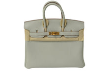 Load image into Gallery viewer, 新品未使用 HERMES エルメス ハンドバッグB刻印 バーキン25 グレー系 グリペール ゴールド金具 トゴ 中古 62384
