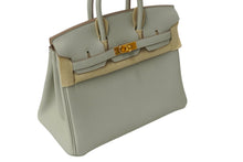 Load image into Gallery viewer, 新品未使用 HERMES エルメス ハンドバッグB刻印 バーキン25 グレー系 グリペール ゴールド金具 トゴ 中古 62384