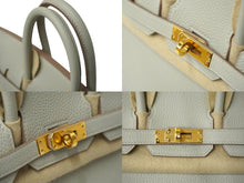 Load image into Gallery viewer, 新品未使用 HERMES エルメス ハンドバッグB刻印 バーキン25 グレー系 グリペール ゴールド金具 トゴ 中古 62384