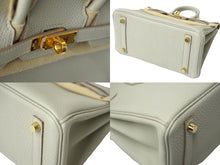 Load image into Gallery viewer, 新品未使用 HERMES エルメス ハンドバッグB刻印 バーキン25 グレー系 グリペール ゴールド金具 トゴ 中古 62384