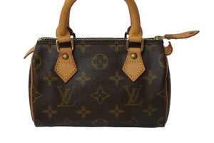LOUIS VUITTON ルイヴィトン ミニ・スピーディ ハンドバッグ M41534 モノグラムキャンバス ブラウン ゴールド金具 美品 中古 62385