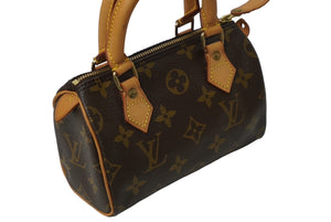 LOUIS VUITTON ルイヴィトン ミニ・スピーディ ハンドバッグ M41534 モノグラムキャンバス ブラウン ゴールド金具 美品 中古 62385