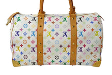 画像をギャラリービューアに読み込む, 極美品 LOUIS VUITTON ルイヴィトン 村上隆 ボストンバッグ キーポル45 M92641 モノグラムマルチ ホワイト ゴールド金具 中古 62388