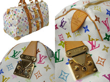 画像をギャラリービューアに読み込む, 極美品 LOUIS VUITTON ルイヴィトン 村上隆 ボストンバッグ キーポル45 M92641 モノグラムマルチ ホワイト ゴールド金具 中古 62388